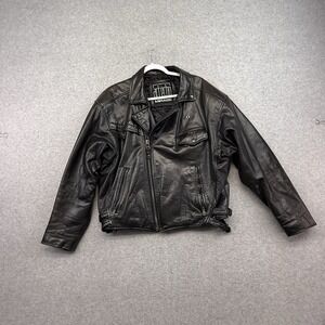 VINTAGE 80'S 90s MIRAGE LEATHER Moto Biker MOTORCYCLE JACKET SIZE Large Artecho
